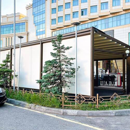 Пергола Decolife Basic&Pro New + Вертикальная система Zip 130, г. Москва, ''Принц Парк Отель'' 